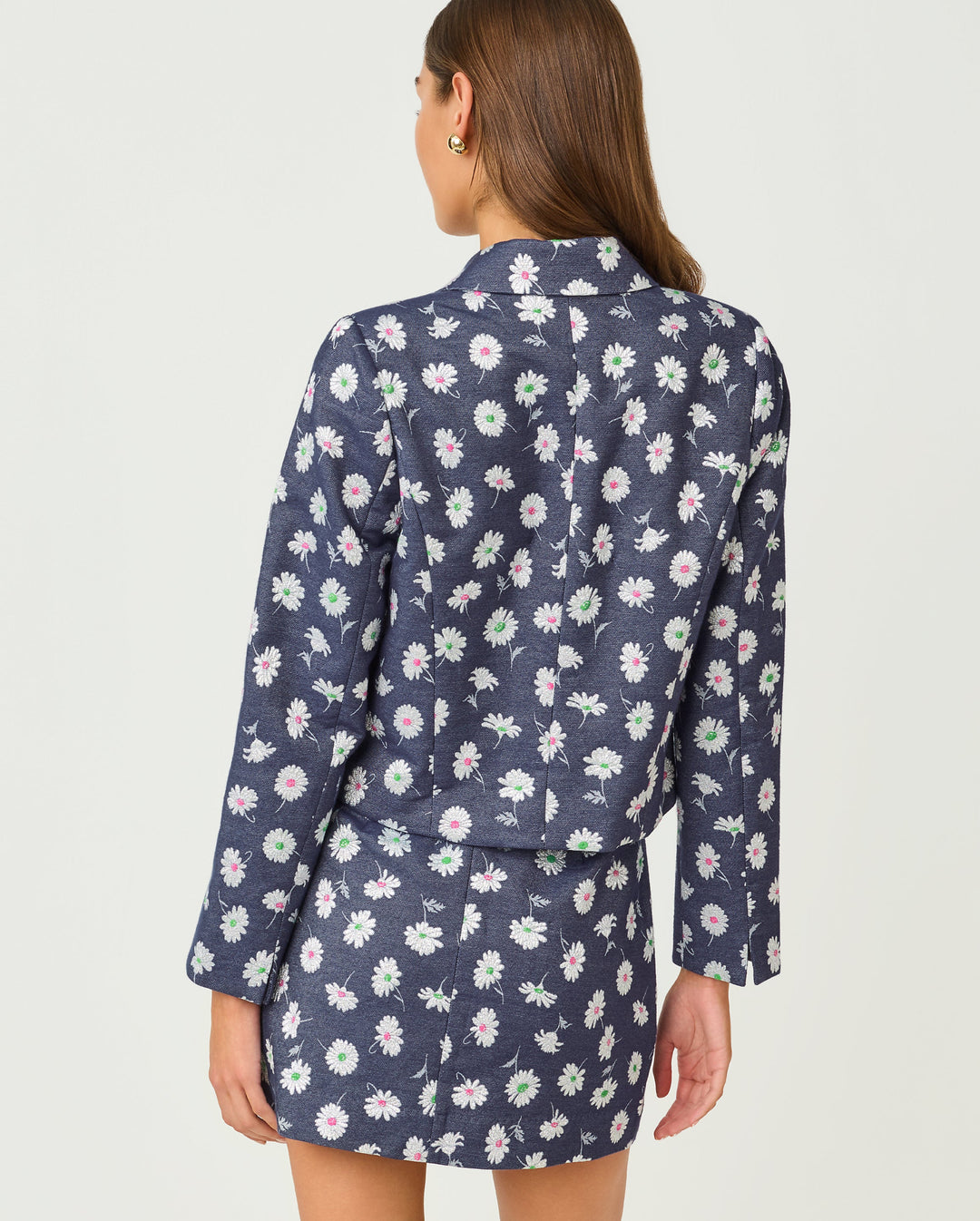 Eloraina Jacquard Jacket - Low Tide Navy Petal Toss