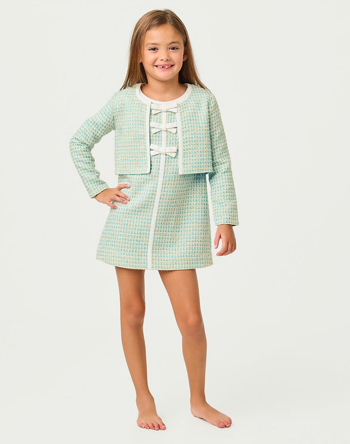 Mini Rohana Boucle Jacket - Capri Blue Fantasy
