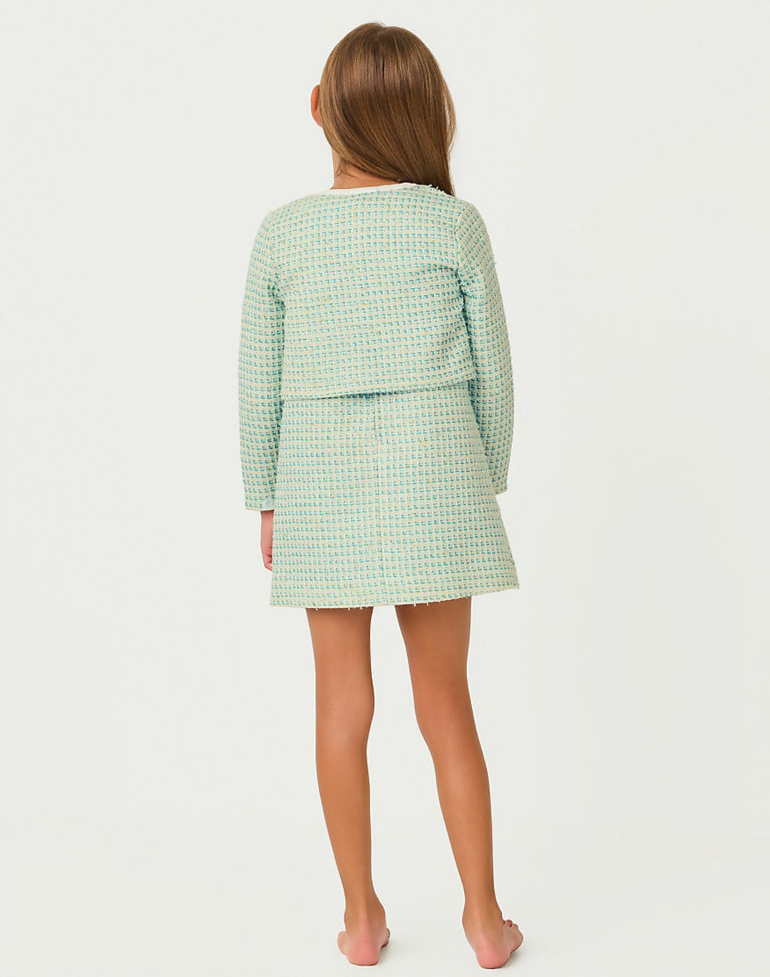 Mini Rohana Boucle Jacket - Capri Blue Fantasy