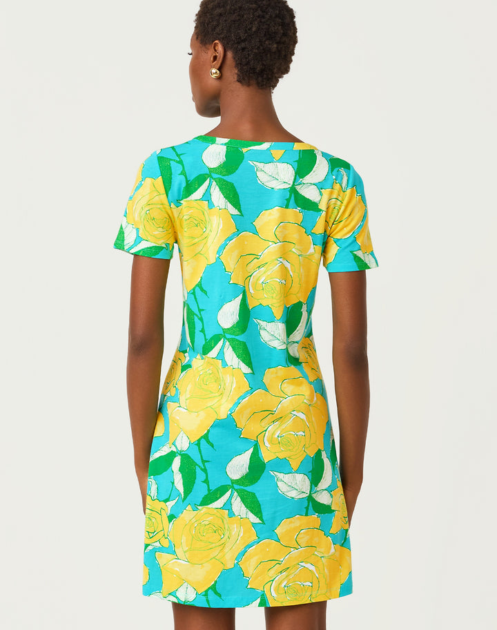 Cody Short Sleeve Dress - Blue Curacao Rose