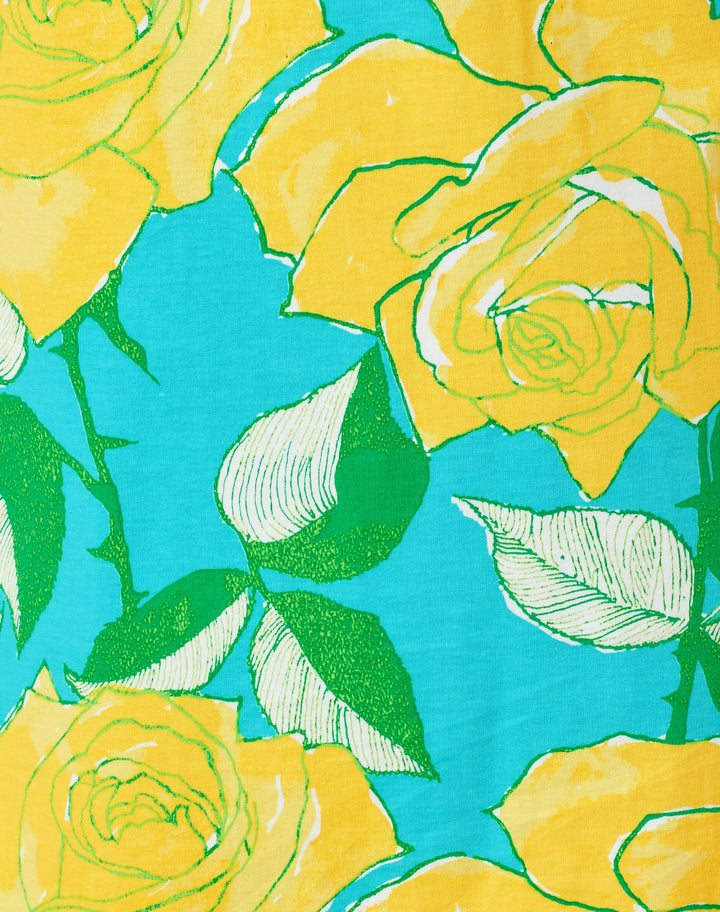 Cody Short Sleeve Dress - Blue Curacao Rose