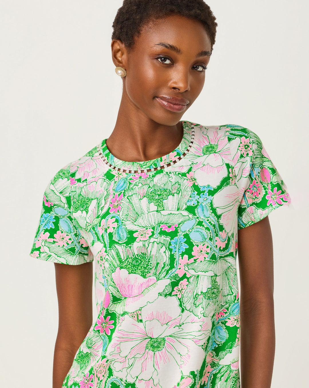 Cody Short Sleeve Dress - Putting Green Poppyland