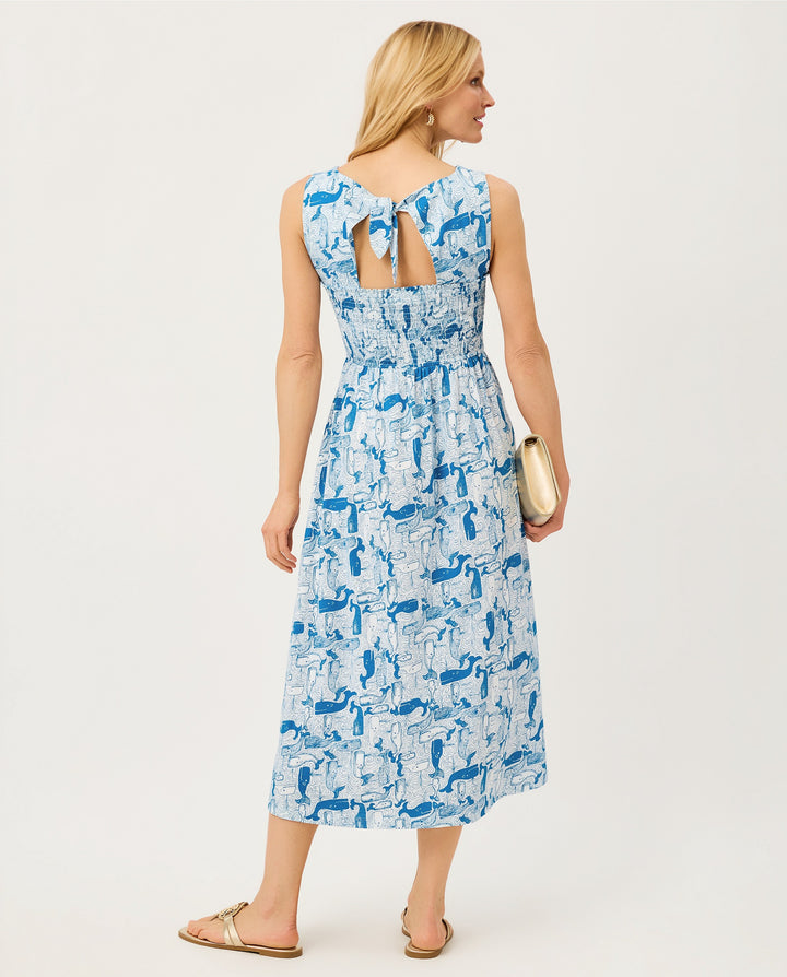 Finnley Midi Dress - Nassau Blue Thar She Blows