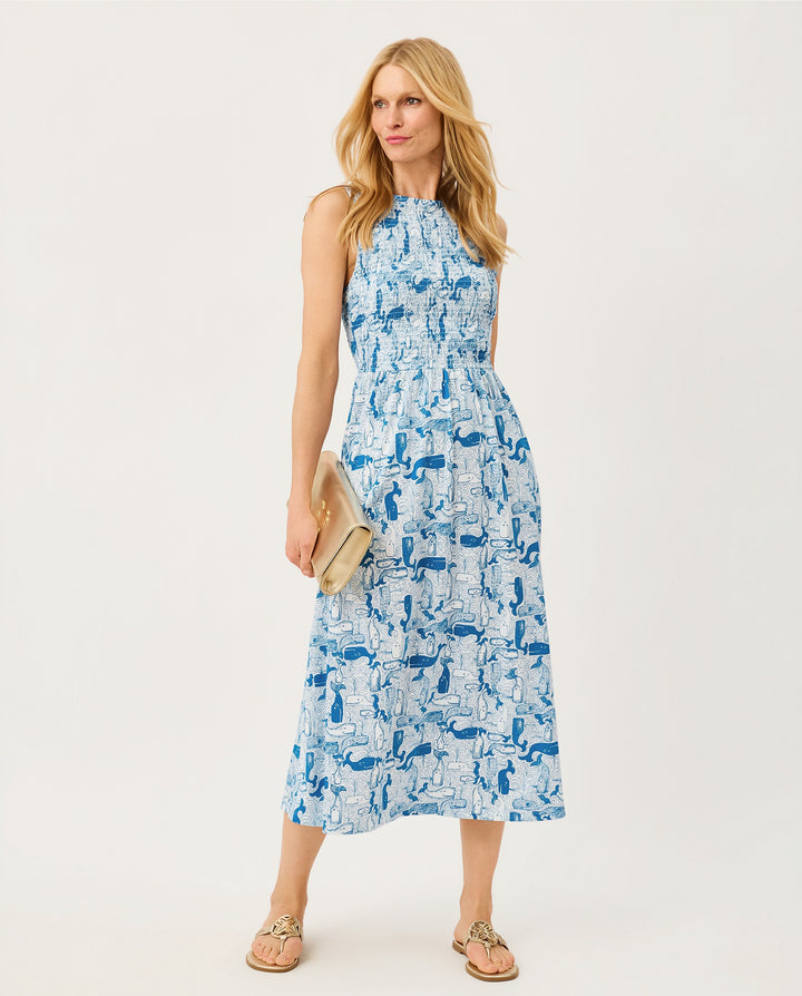 Finnley Midi Dress - Nassau Blue Thar She Blows