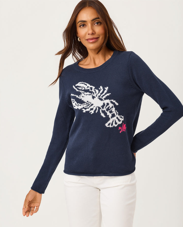 Kellyn Sweater - Low Tide Navy Nautical Lobster Jacquard