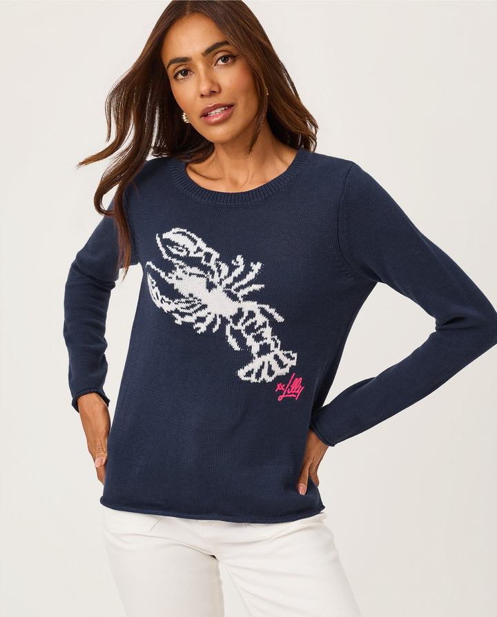 Kellyn Sweater - Low Tide Navy Nautical Lobster Jacquard