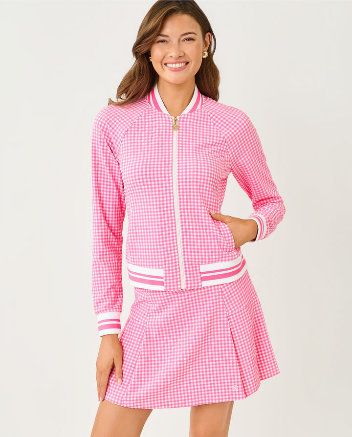 Jaydea Upf 50+ Jacket - Cherry Blossom Mini Performance Gingham