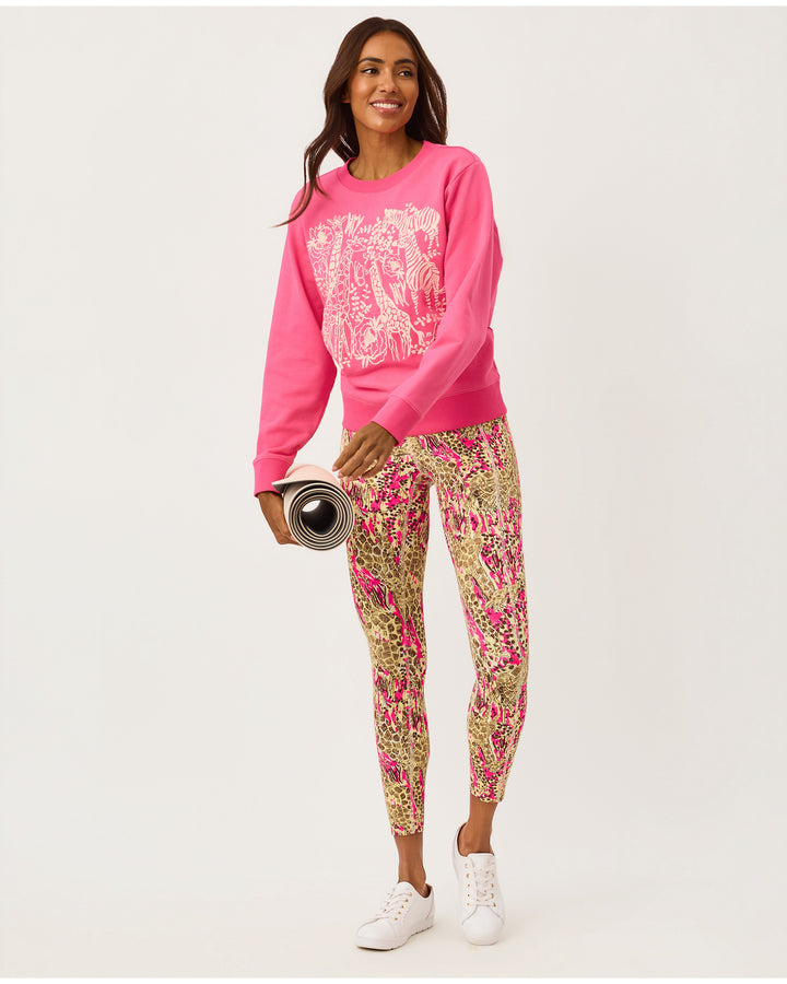 Endurance High Rise Midi Legging - Pink Aster Lil Sketching
