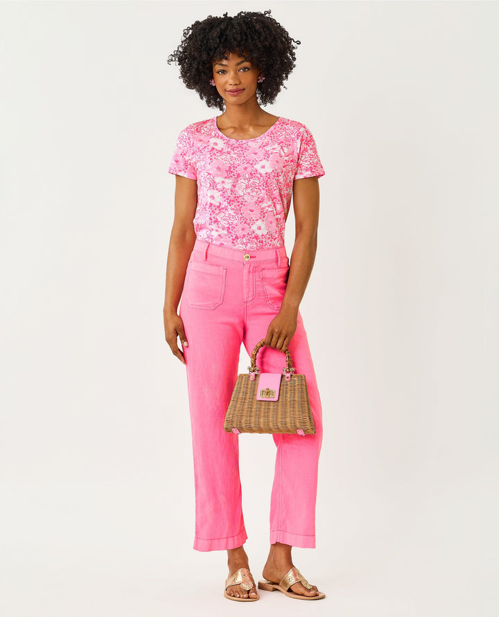 Amiko Linen Pant - Cherry Blossom