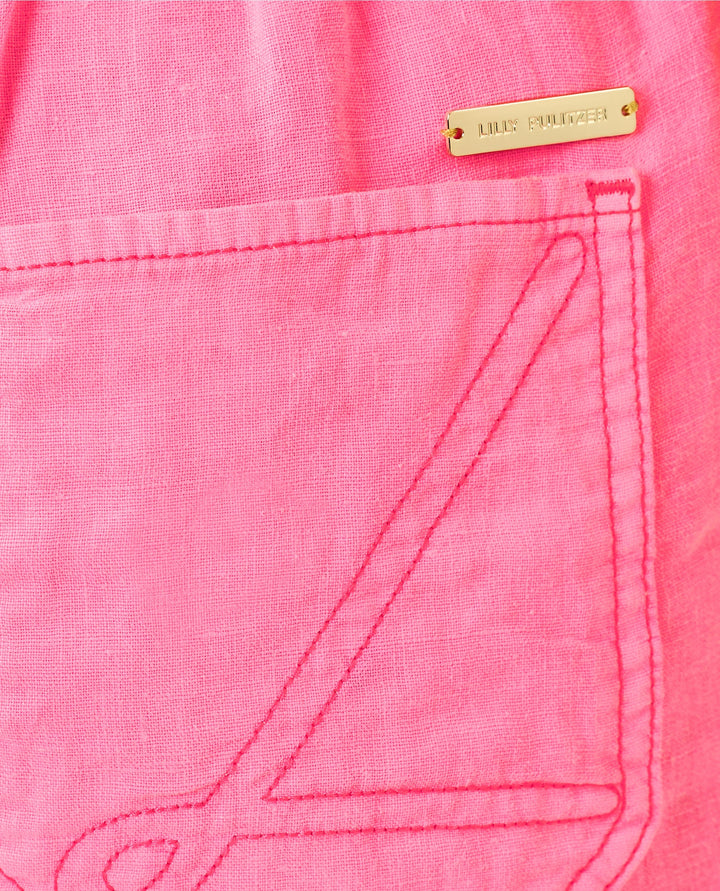 Amiko Linen Pant - Cherry Blossom