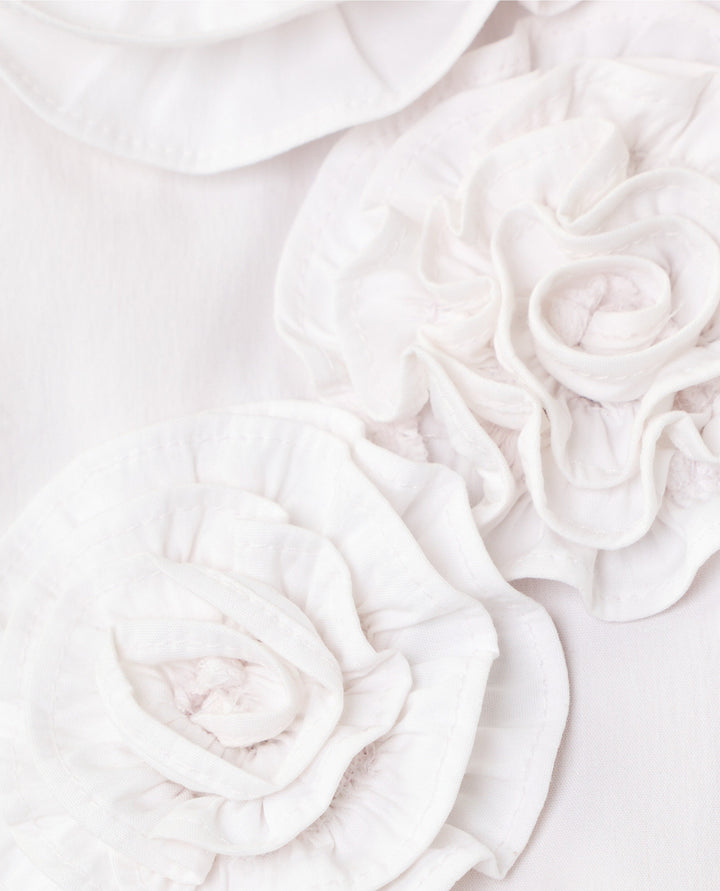 The Sleeveless Flower Fitted Lilly Shirt - Resort White