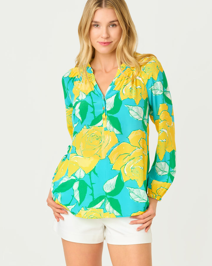 Elsa Top - Blue Curacao Rose Bud