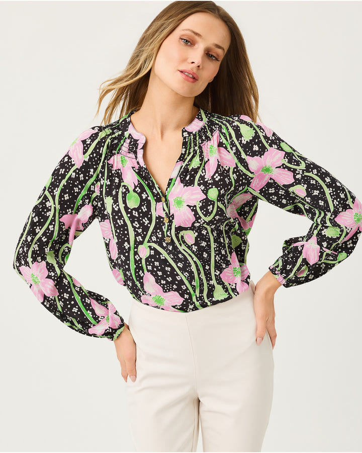 Elsa Top - Onyx Blushing Blooms