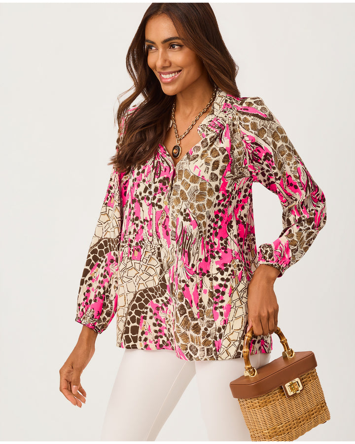 Elsa Top - Pink Aster Sketching
