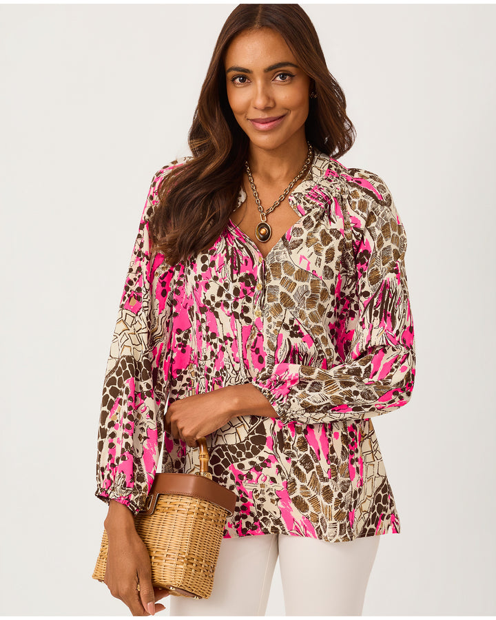 Elsa Top - Pink Aster Sketching