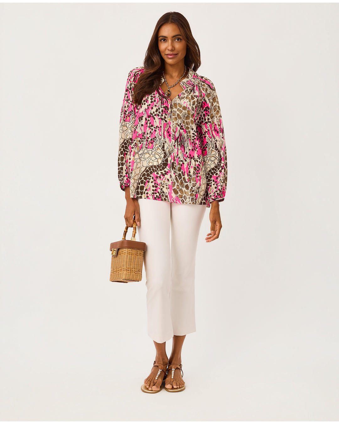 Elsa Top - Pink Aster Sketching