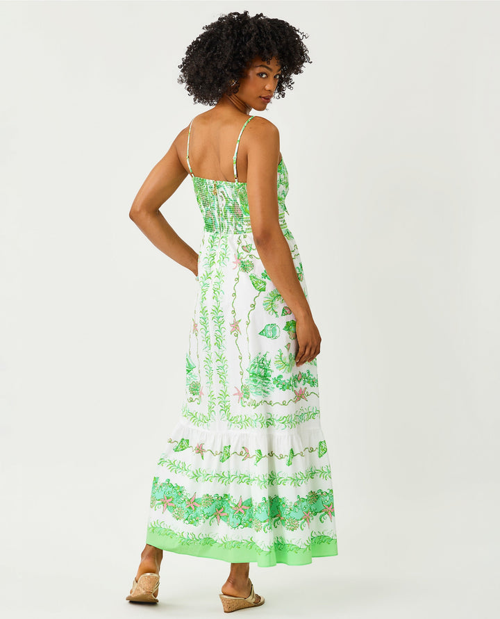 Janae Maxi Dress - Resort White Ship To Shore Engineered