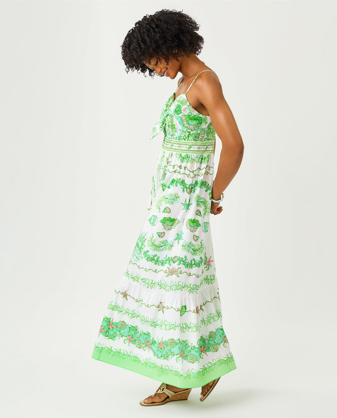Janae Maxi Dress - Resort White Ship To Shore Engineered