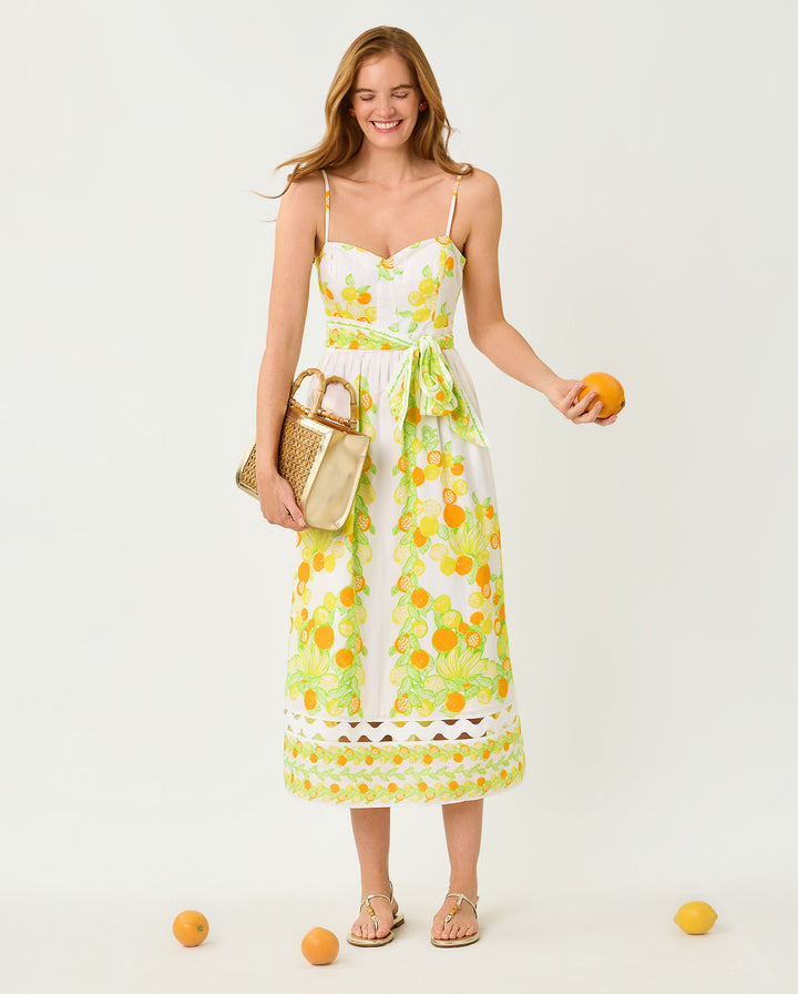 Katina Midi Dress - Resort White Zesty Engineered