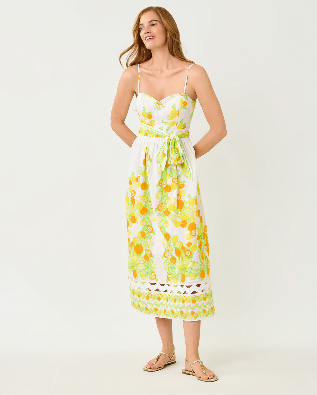 Katina Midi Dress - Resort White Zesty Engineered