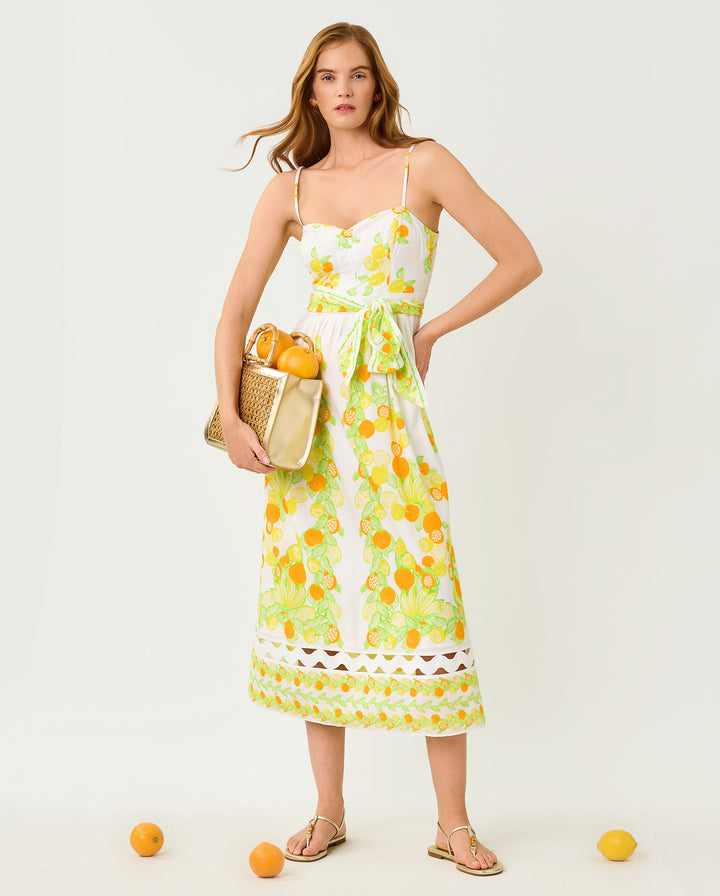 Katina Midi Dress - Resort White Zesty Engineered