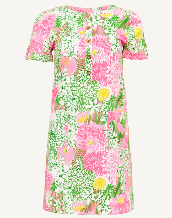 Cameron Dress - Resort White Mum Patch