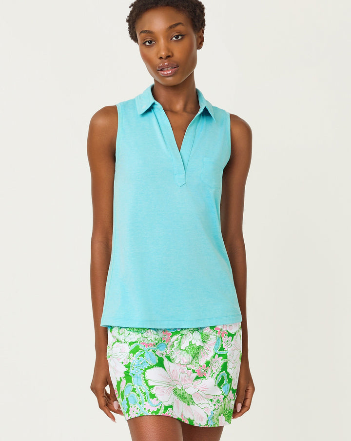 Dune UPF 50+ Sleeveless Polo - Heathered Capri