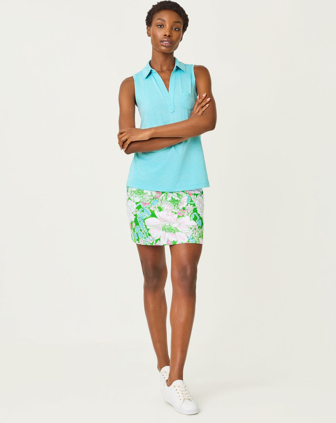 Dune UPF 50+ Sleeveless Polo - Heathered Capri