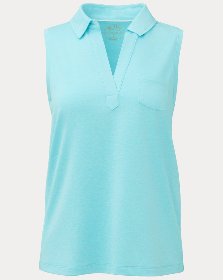 Dune UPF 50+ Sleeveless Polo - Heathered Capri