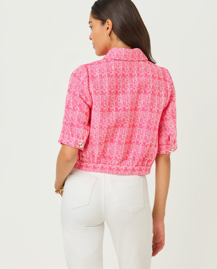 Marciana Boucle Jacket - Cherry Blossom Blurred Lines