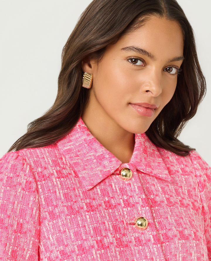 Marciana Boucle Jacket - Cherry Blossom Blurred Lines