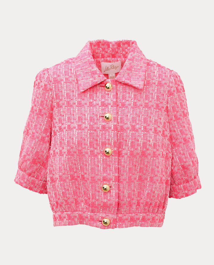 Marciana Boucle Jacket - Cherry Blossom Blurred Lines