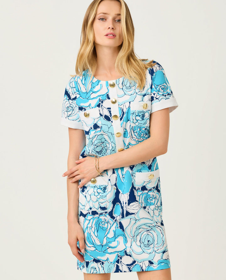 Locklyn Shift Dress - Capri Blue Rosanna
