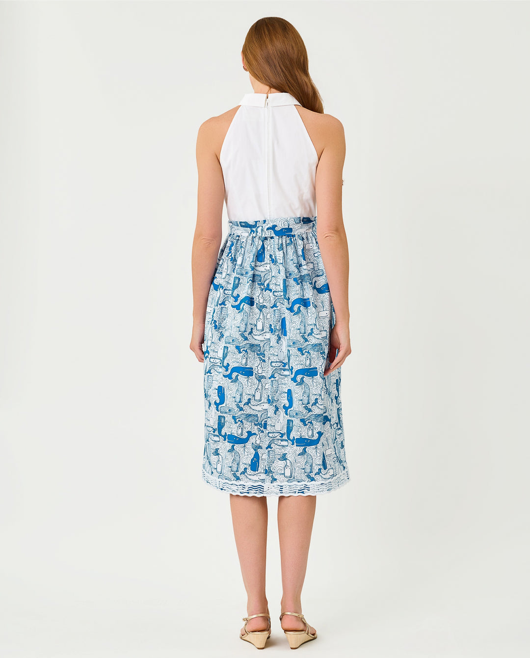Mauritzia Midi Shirtdress - Nassau Blue Thar She Blows