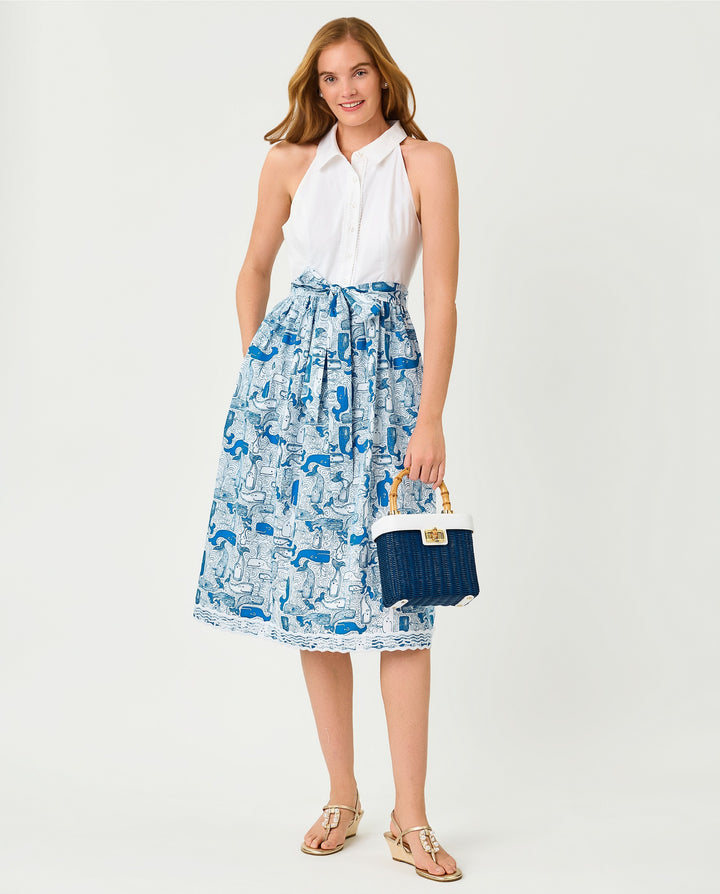 Mauritzia Midi Shirtdress - Nassau Blue Thar She Blows