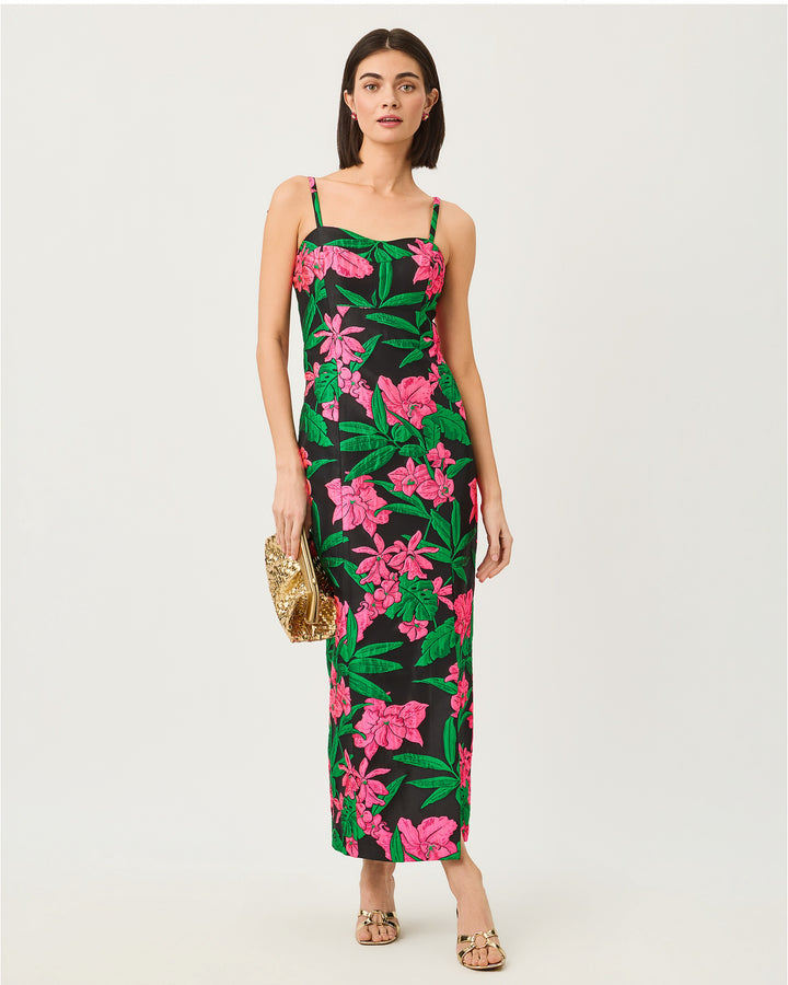 Alima Maxi Dress - Noir Jungle Bouquet