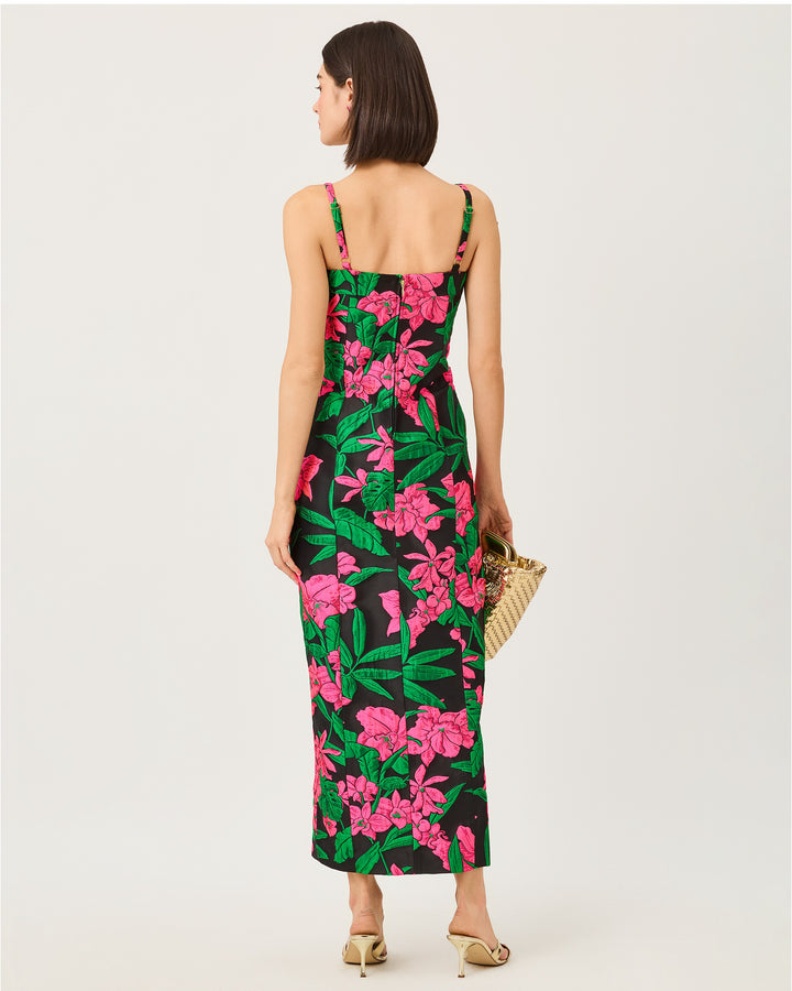 Alima Maxi Dress - Noir Jungle Bouquet