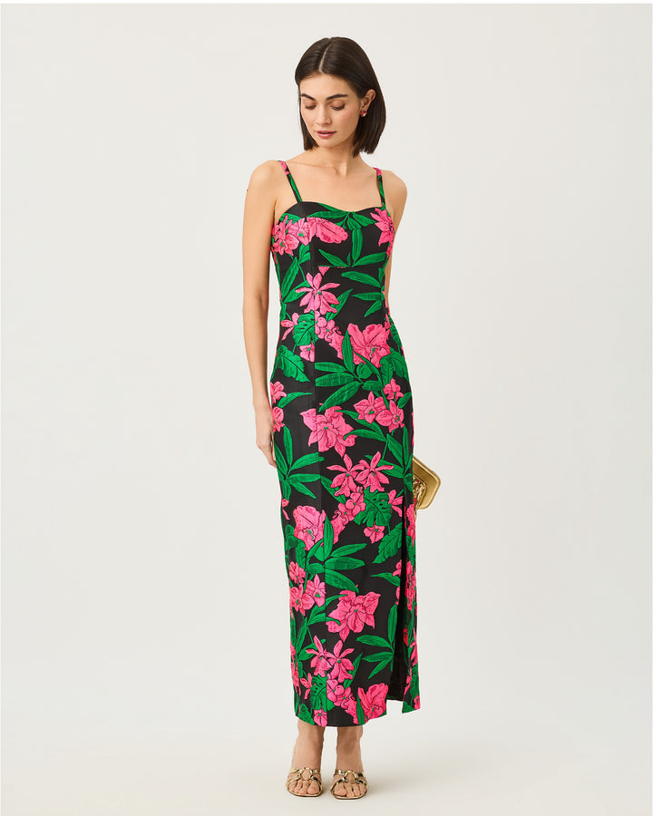 Alima Maxi Dress - Noir Jungle Bouquet