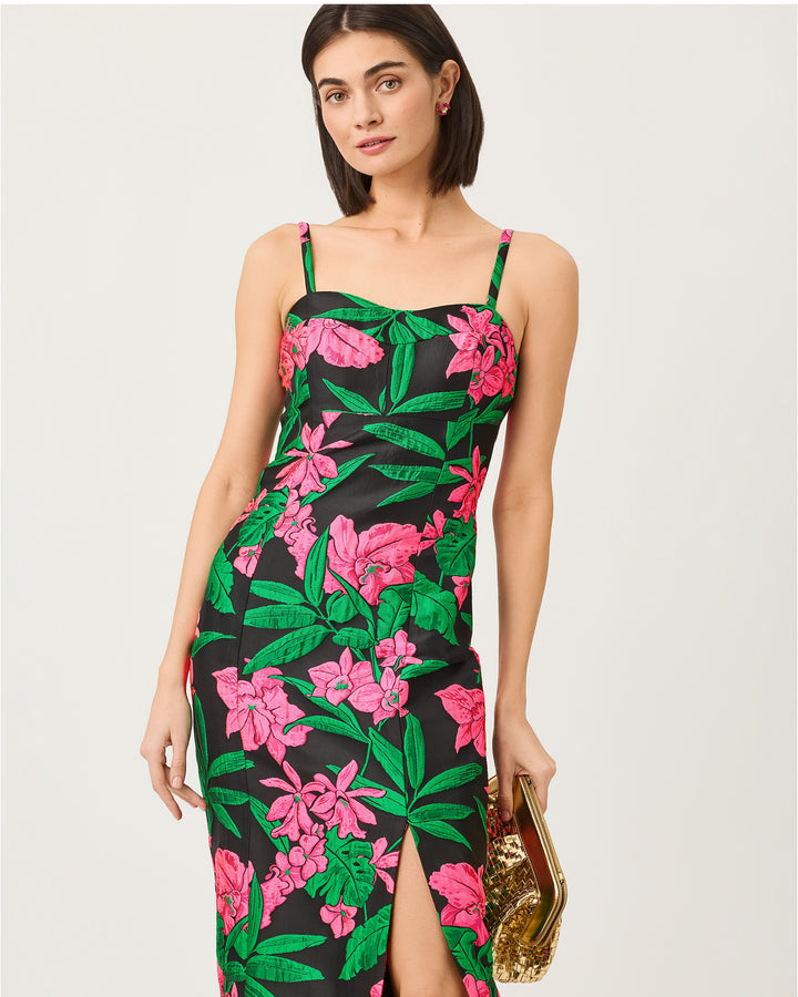 Alima Maxi Dress - Noir Jungle Bouquet