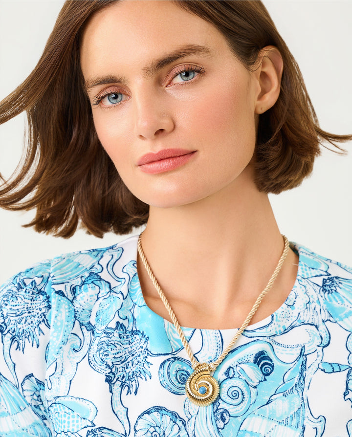 Shell Shine Necklace - Gold Metallic