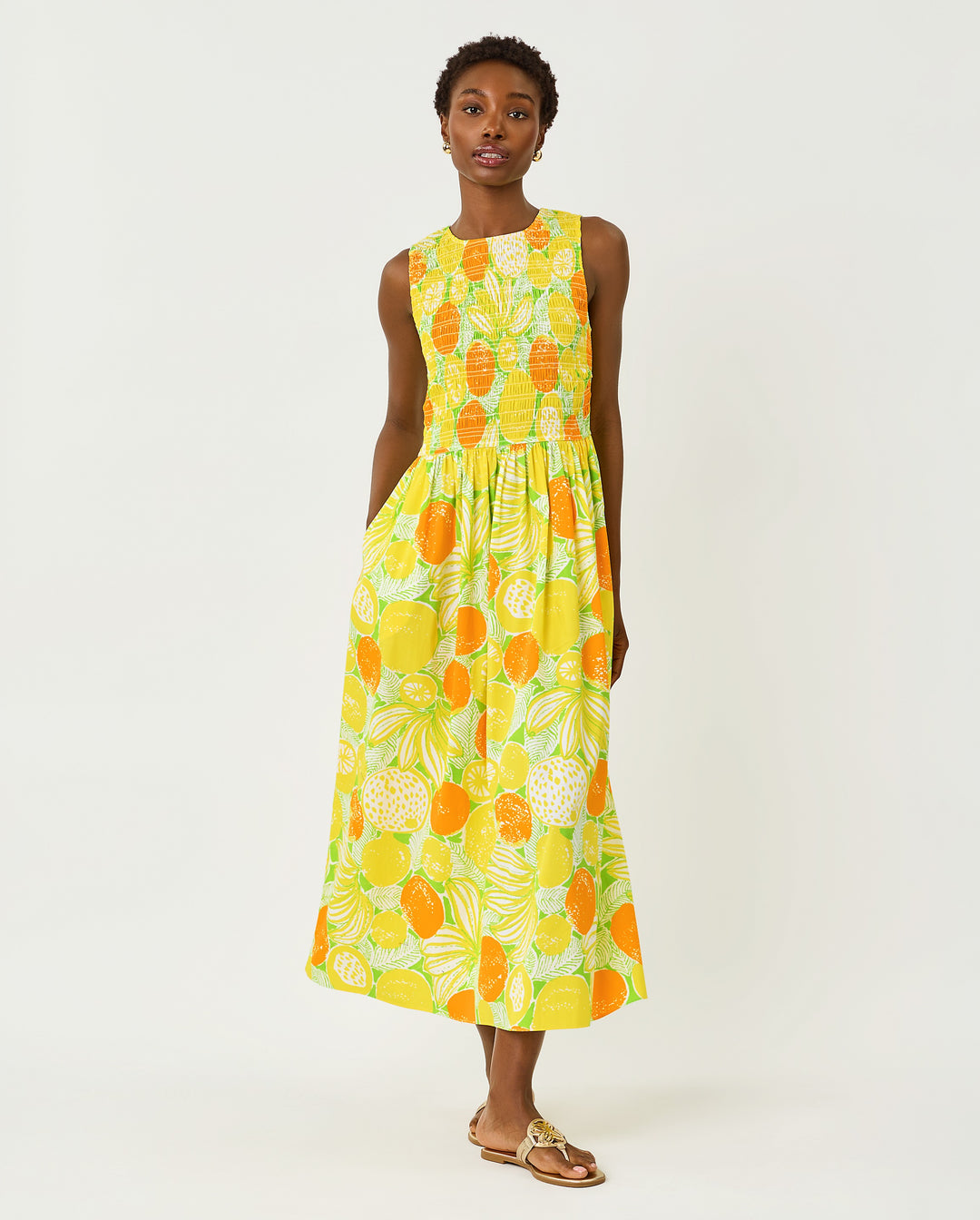 Daisey Smocked Midi Dress