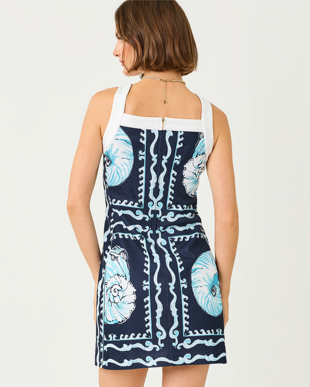 Duffy Shift Dress - Low Tide Navy Shell Shine