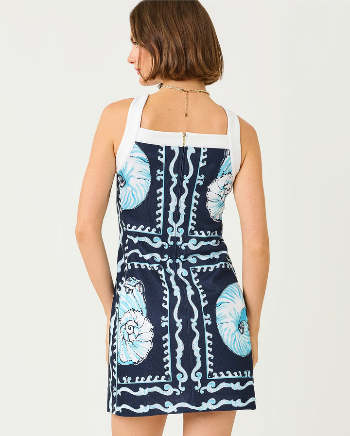 Duffy Shift Dress - Low Tide Navy Shell Shine
