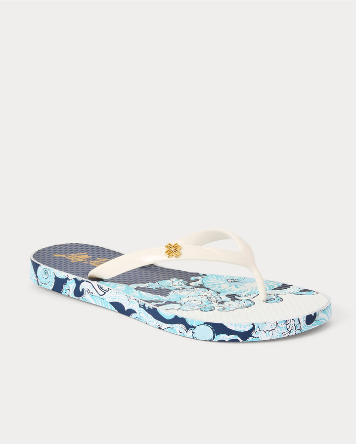 Pool Flip Flop - Resort White Shell Shine Engineered Shoe