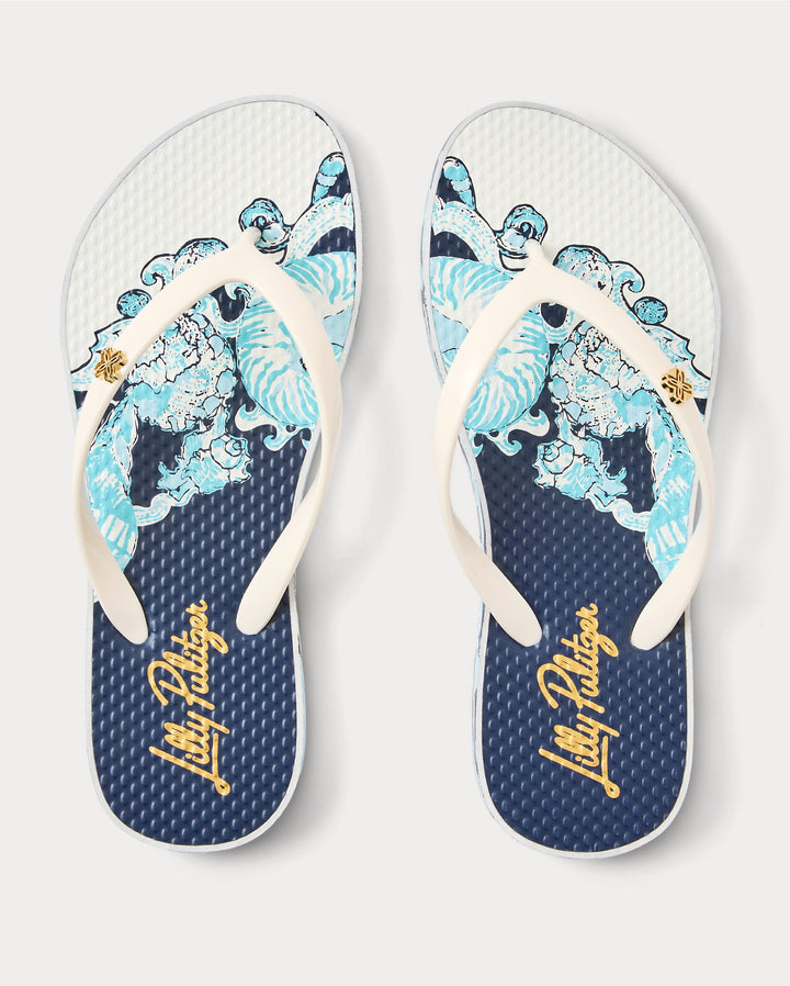 Pool Flip Flop - Resort White Shell Shine Engineered Shoe