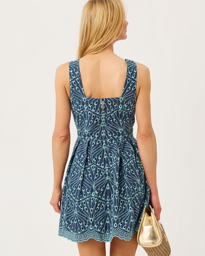 Cindy Skirted Romper - Starlight Navy X Capri Blue