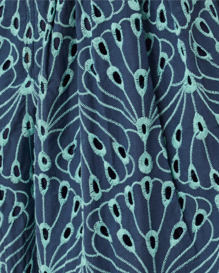 Cindy Skirted Romper - Starlight Navy X Capri Blue