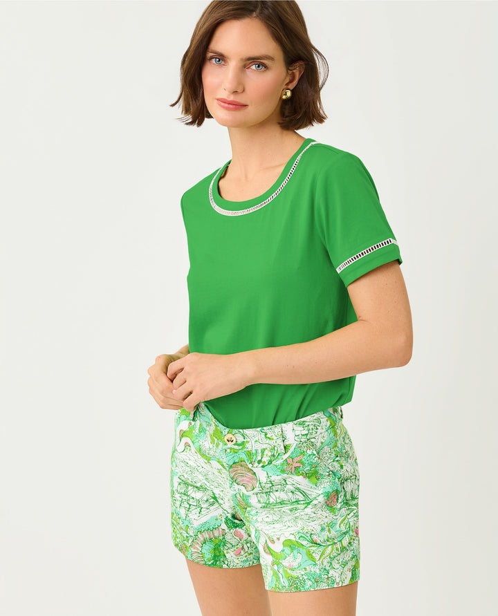 Clairmont Ladder Lace Knit Top - Terrace Green
