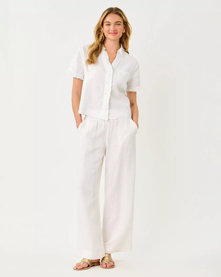 31" Mirabella High Rise Linen Palazzo Pant