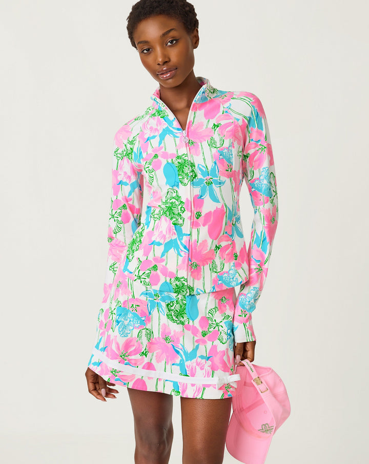 Luxletic UPF 50+ Barbados Zip-Up Jacket - Resort White Viney Liney
